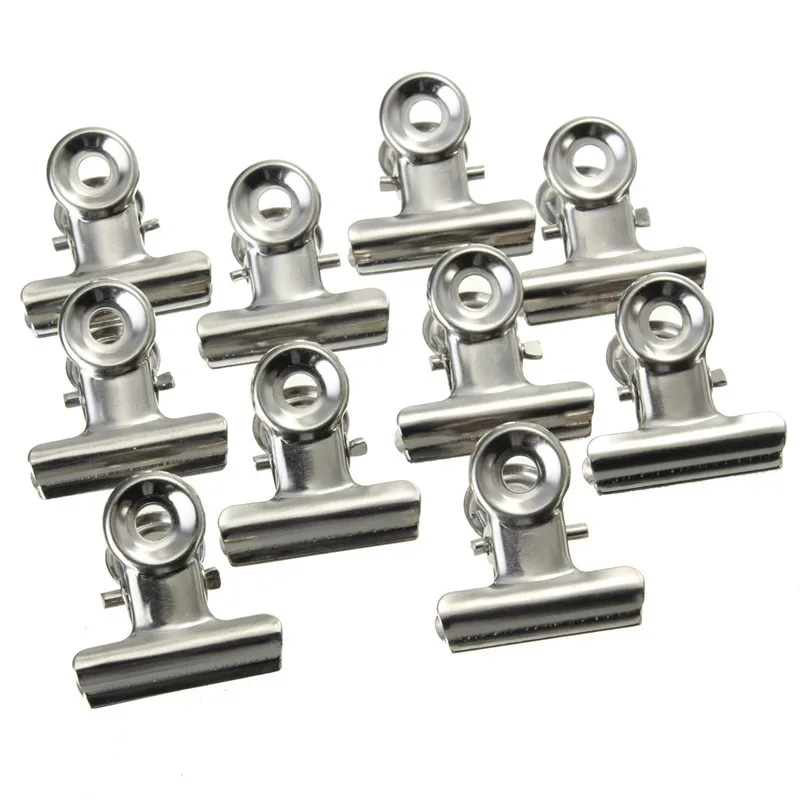 Binder Clip Assorted - Erschwingliche 10 Stück silberfarbene Metall-Dokumentenklammern für